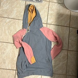 Colorblock double hooded sweatshirt